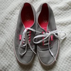Vans Hot Pink and Gray Shoes